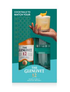(Damaged GiftBox) The Glenlivet Single Malt Whisky Scotland 12 Yo 70cL + Glasses
